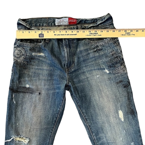 Aeropostale Driggs Slim Boot Distressed Men 31X30 Denim Blue Jeans - Picture 5 of 7